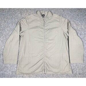 Eileen Fisher Full Zip Jacket Pockets Toggle Adjustable Waist Women’s XL Gray